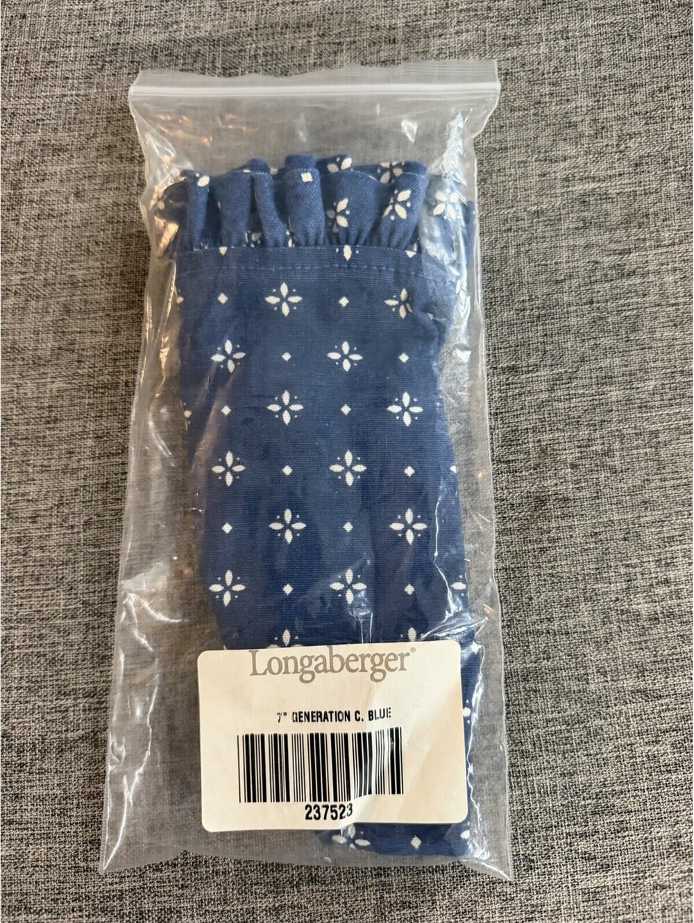 Longaberger 7” Generation Basket Liner In Classic Blue New